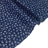 Small Floral Lightweight Printed Cotton - Blue/White