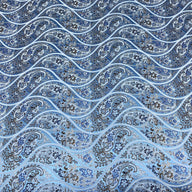 Paisley Silk/Polyester Jacquard - Light Blue - Remnant