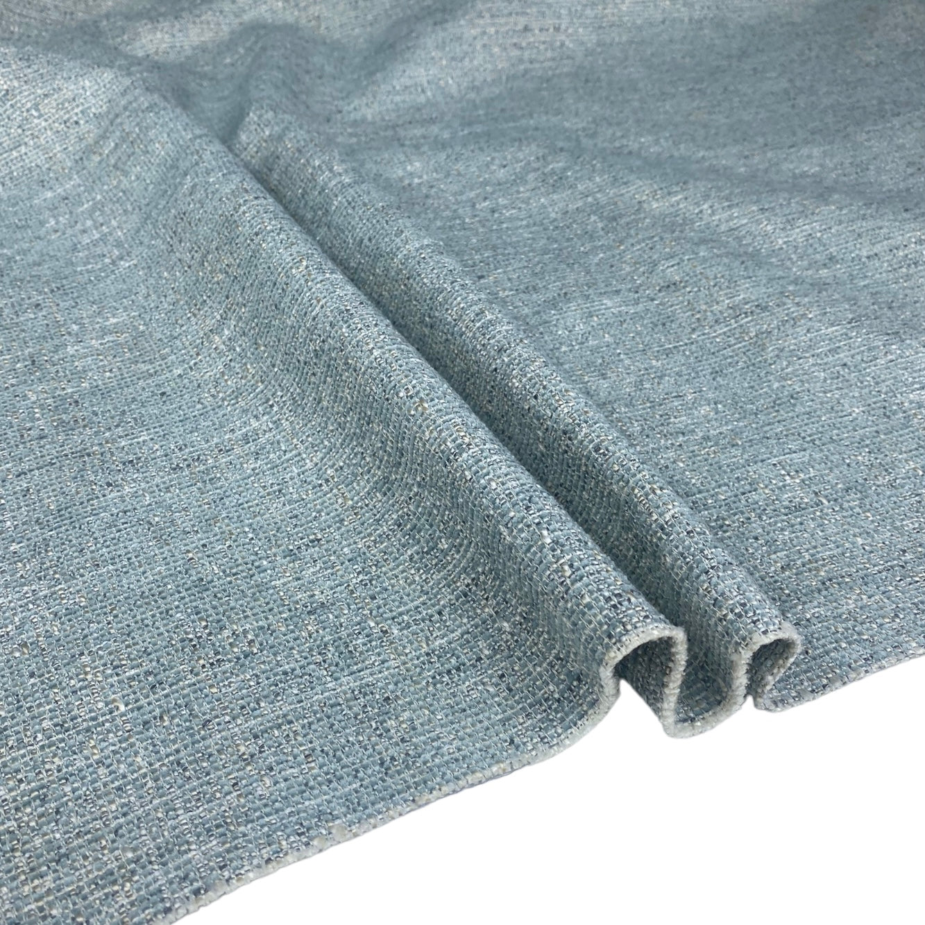 Upholstery Remnant  - Light Blue/White/Navy