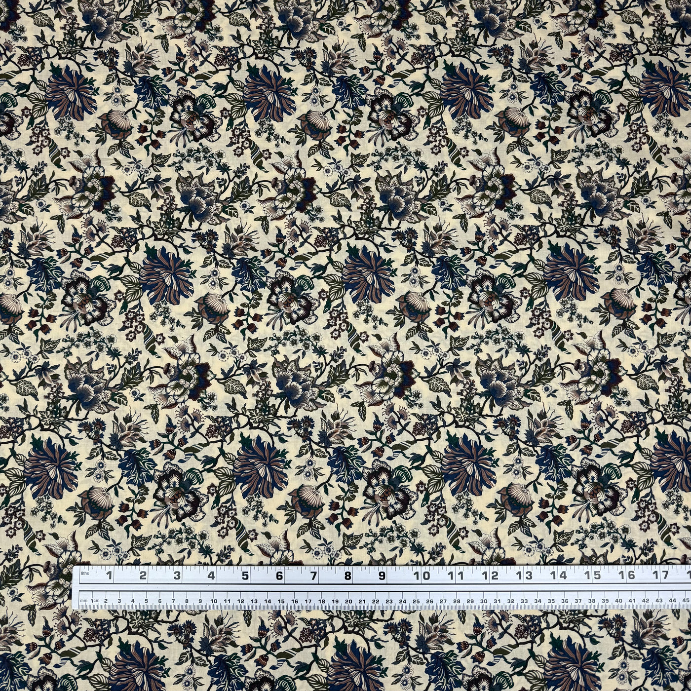 Floral Liberty Tana Lawn Cotton Beige/Navy/Green/Burgundy