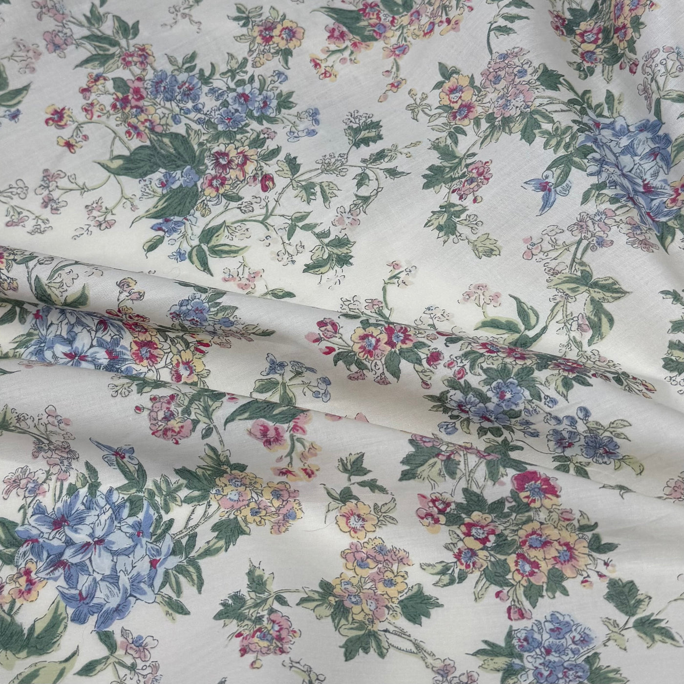 Floral Liberty Tana Lawn Cotton Ivory/Blue/Pink/Yellow