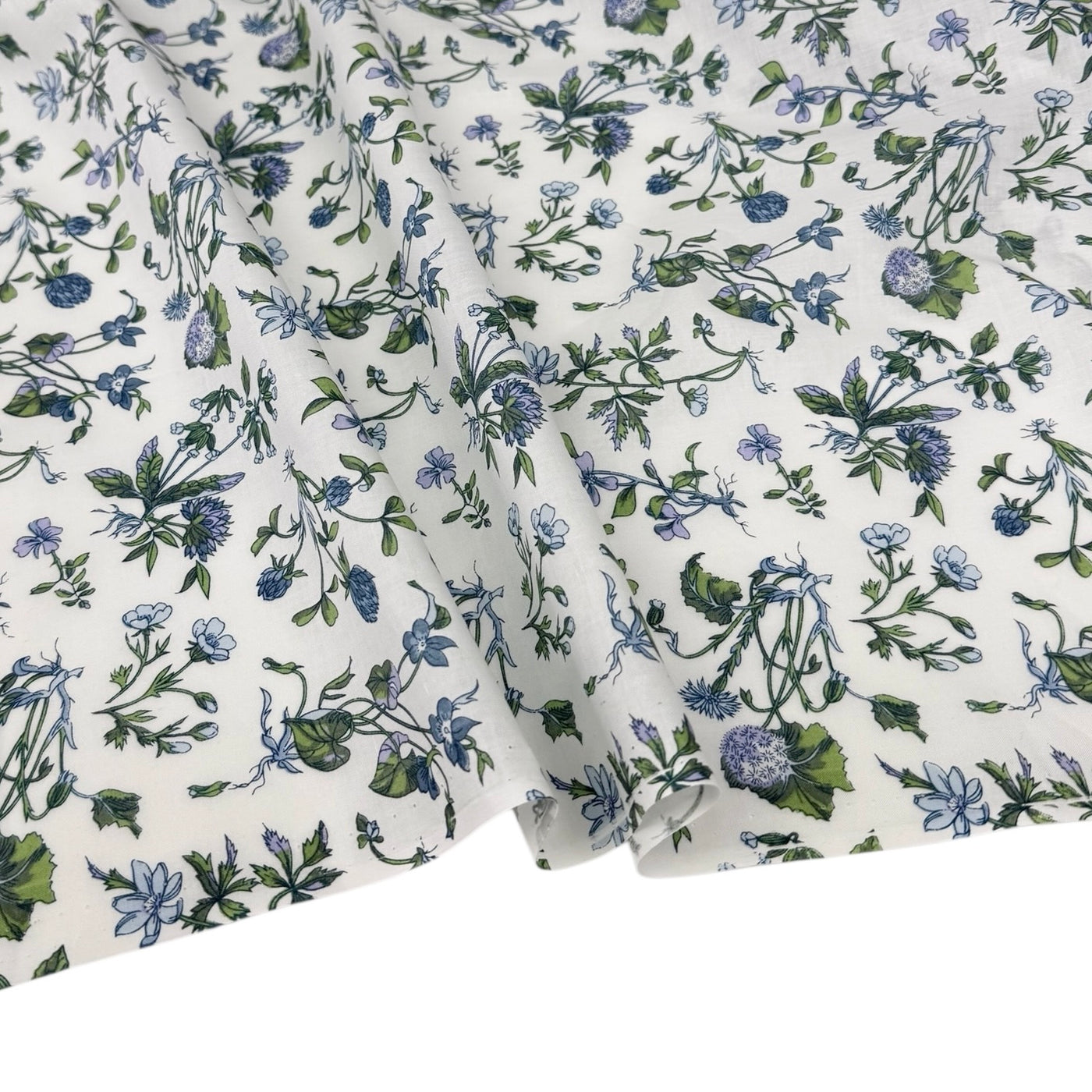 Floral Liberty Tana Lawn Cotton White/Blue/Green