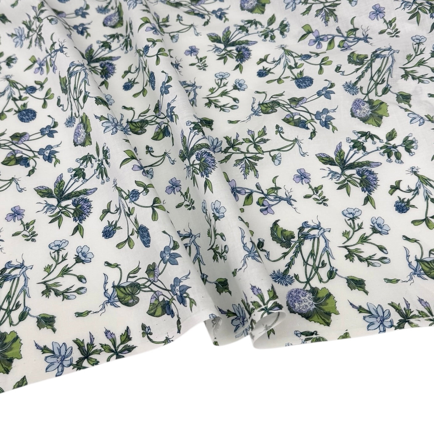 Floral Liberty Tana Lawn Cotton White/Blue/Green