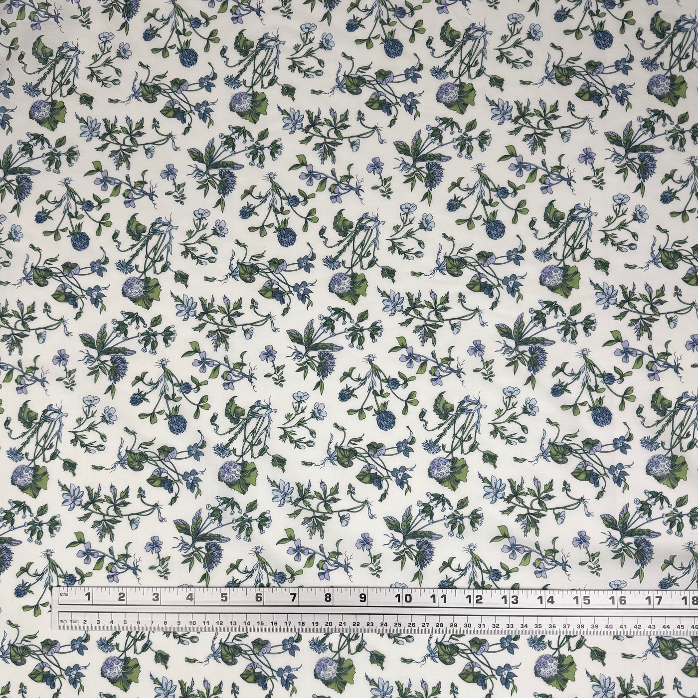 Floral Liberty Tana Lawn Cotton White/Blue/Green