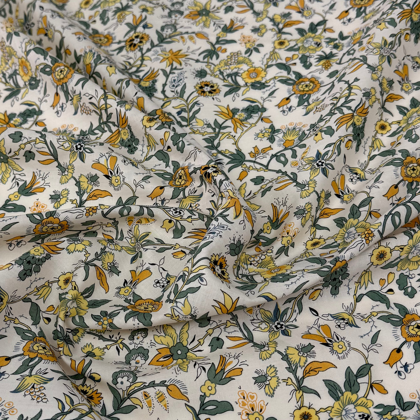 Floral Liberty Tana Lawn Cotton Yellow/Green