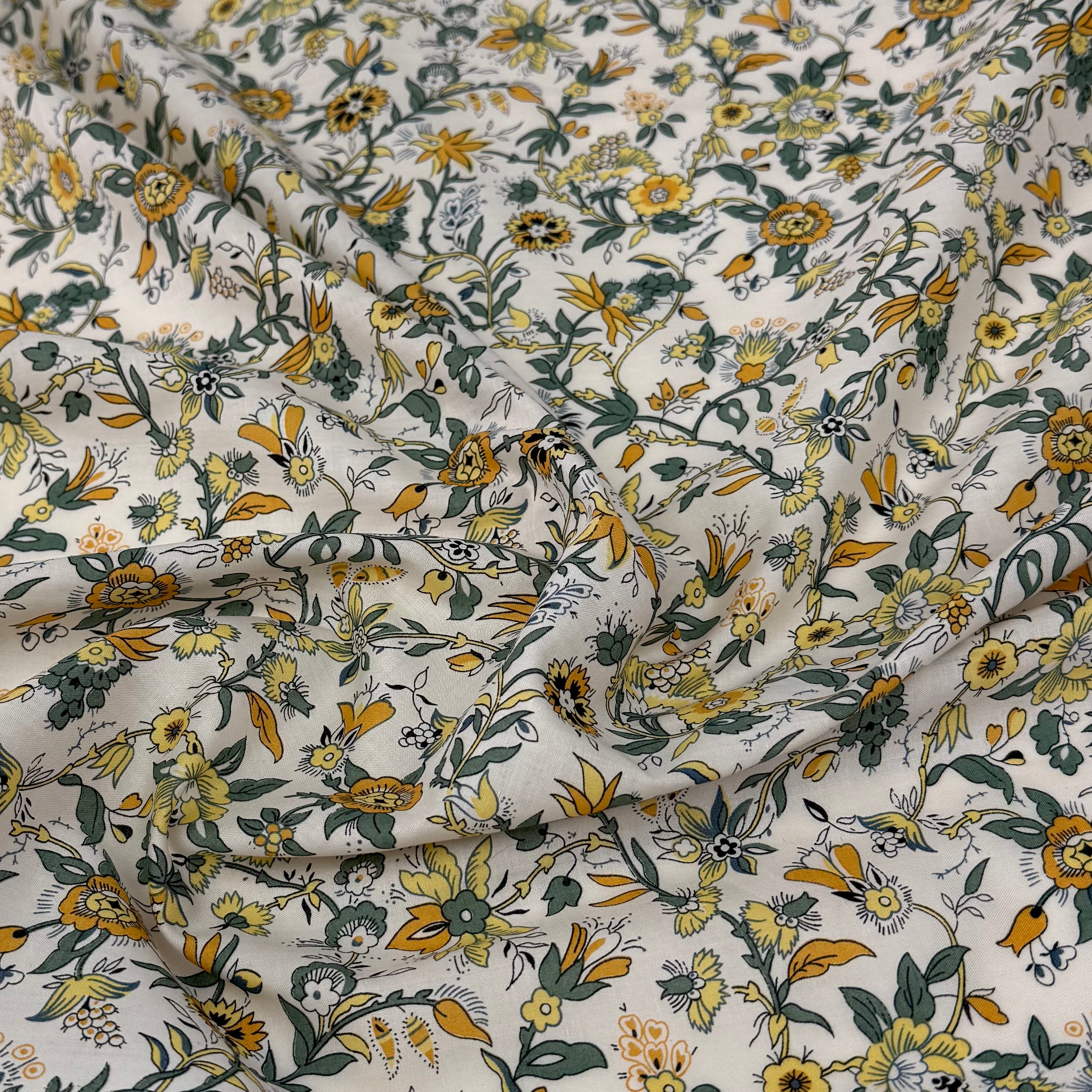 Floral Liberty Tana Lawn Cotton Yellow/Green