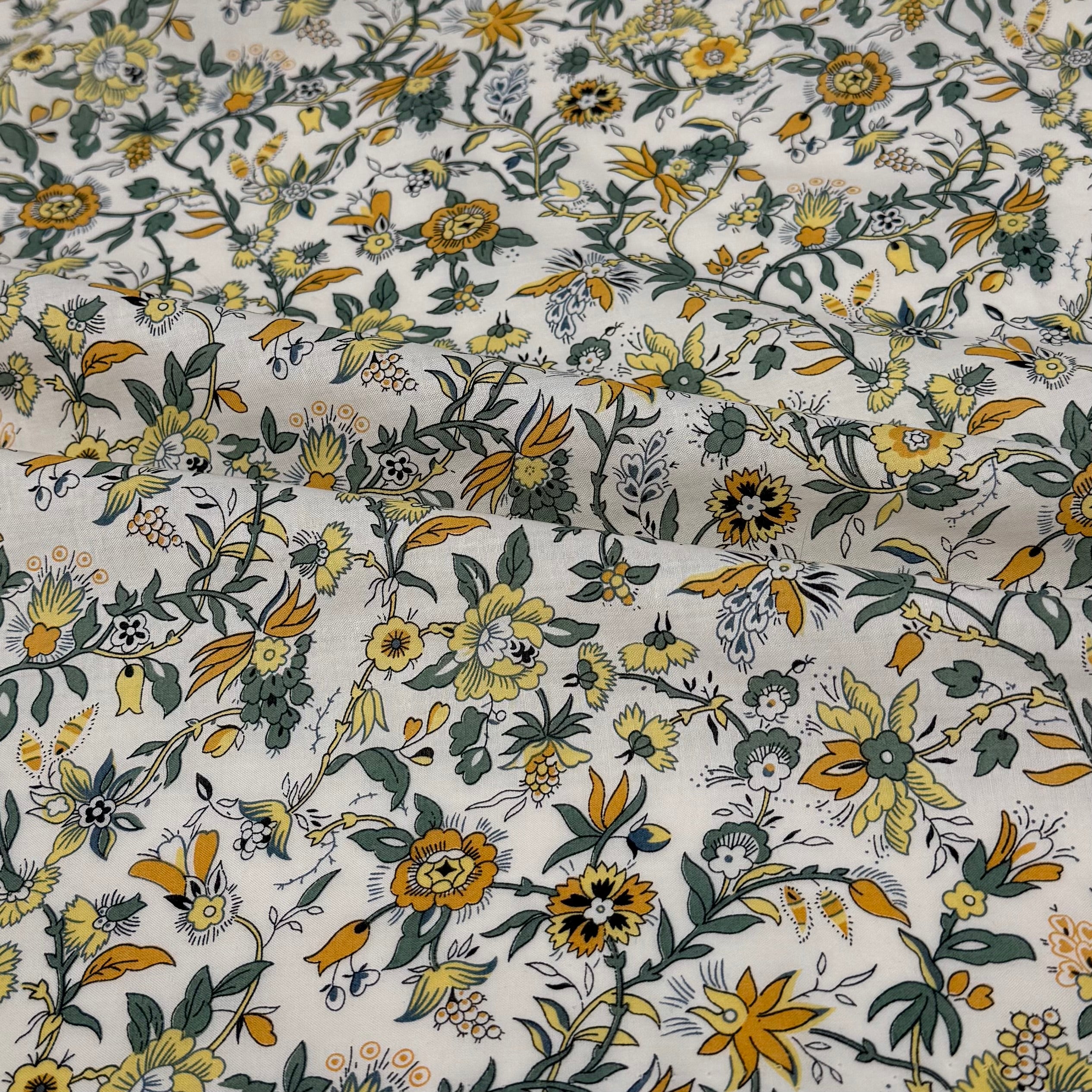 Floral Liberty Tana Lawn Cotton Yellow/Green