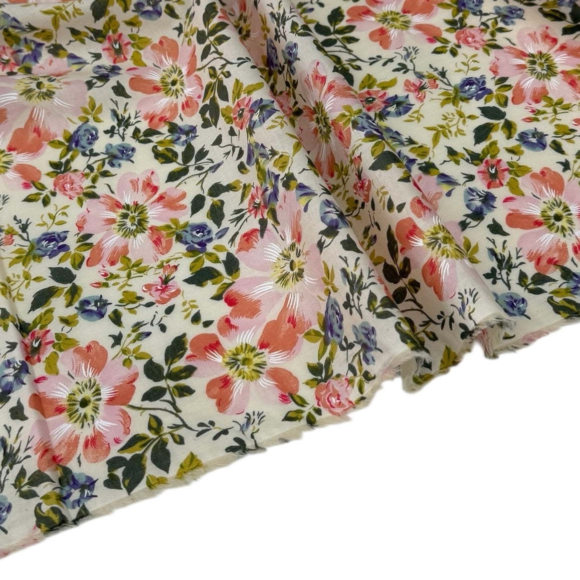 Floral Viyella Cotton Lawn Pink/Blue/Green