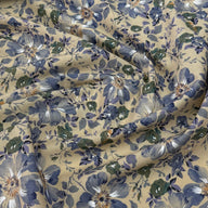 Floral Viyella Cotton Lawn Taupe/Blue/Green