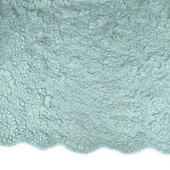 Corded French Lace with Finished Scalloped Eyelash Edge - Remnant - White
