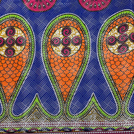 African Metallic Printed Cotton - Blue