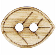 Novelty 2-Hole Leaf Button - 18mm - 2 count