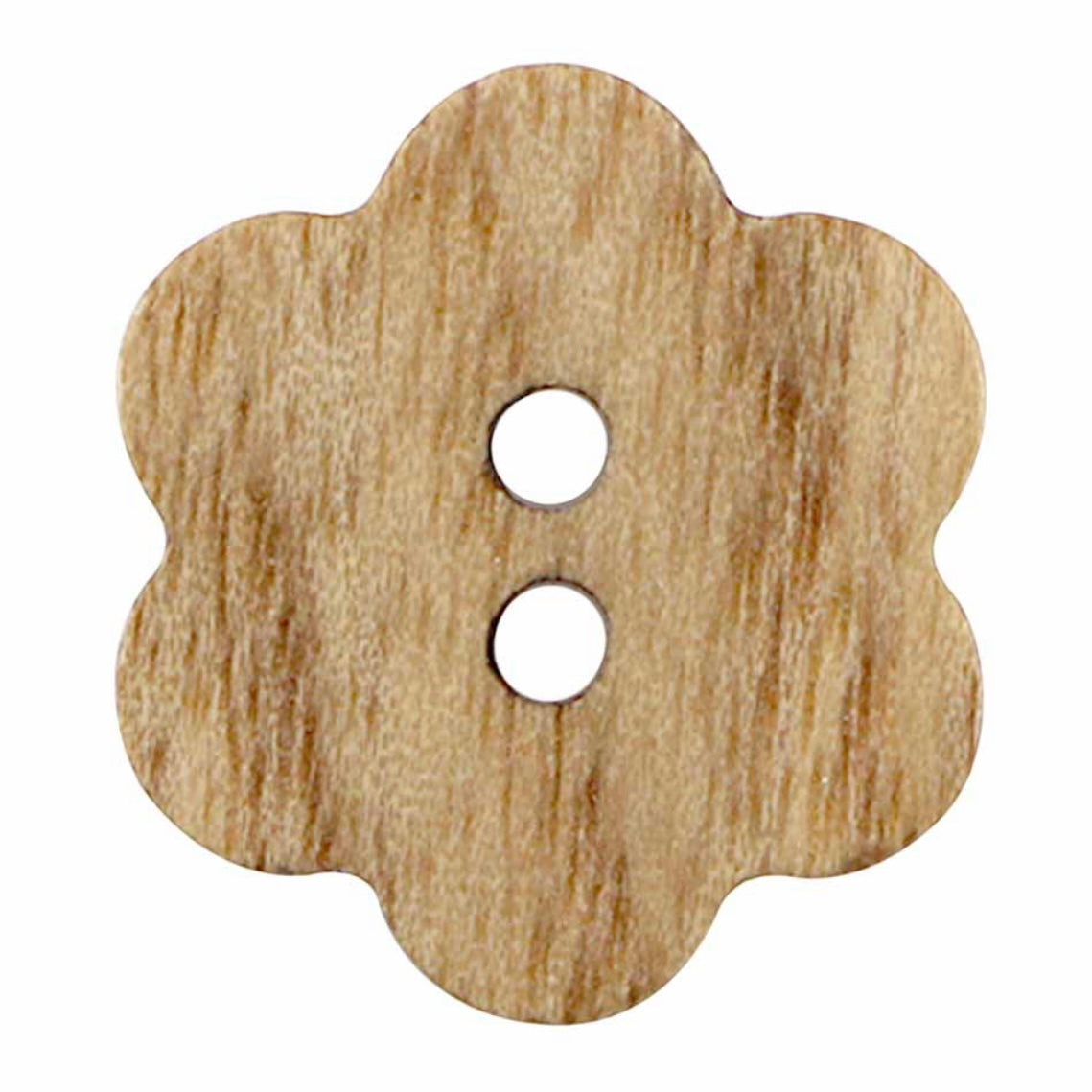 Novelty 2-Hole Button - Flower - Wood - 22mm - 2pcs
