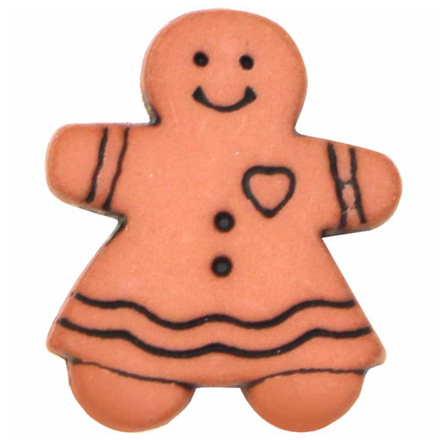 Novelty Shank Button - Gingerbread - 18mm - 1 count