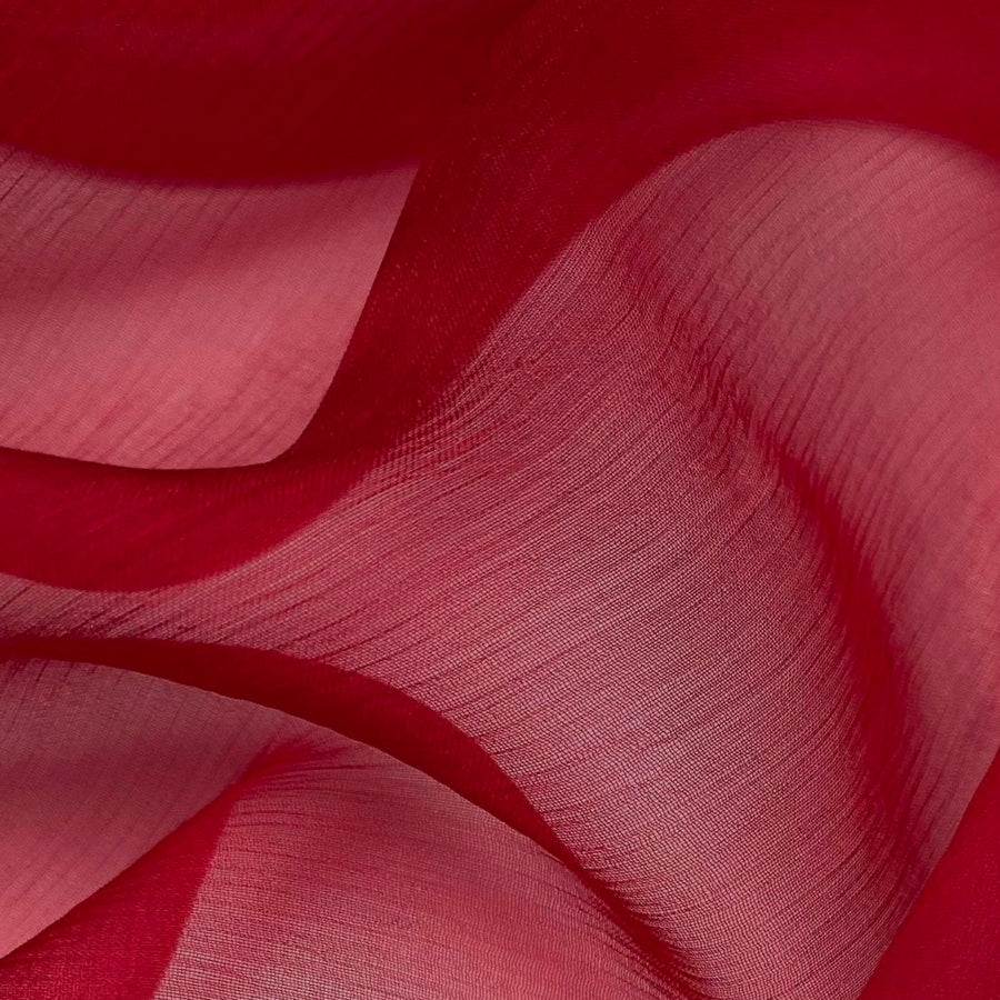 Crinkled Silk Chiffon - 54” - Red