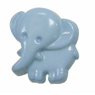 Novelty Shank Button - Elephant - Light Blue - 18mm - 3 count
