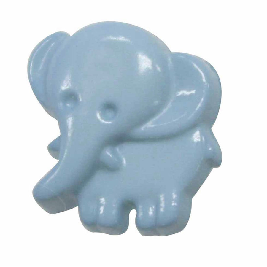 Novelty Shank Button - Elephant - Light Blue - 18mm - 3 count