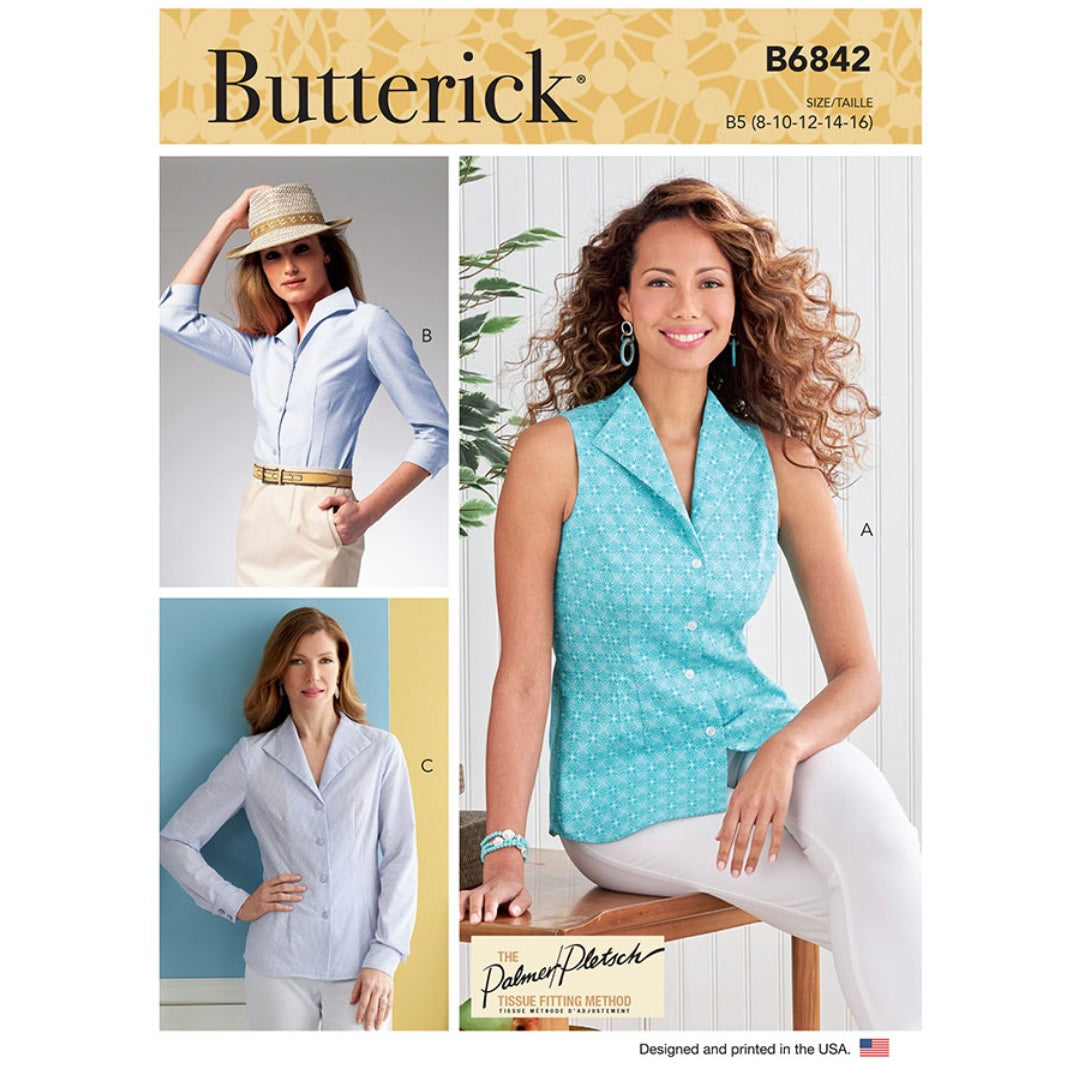 Butterick B6842 Coller Shirts by Palmer/Pletsch Sewing Pattern