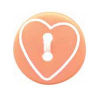 Novelty 2-Hole Heart Button - 13mm - 4 count
