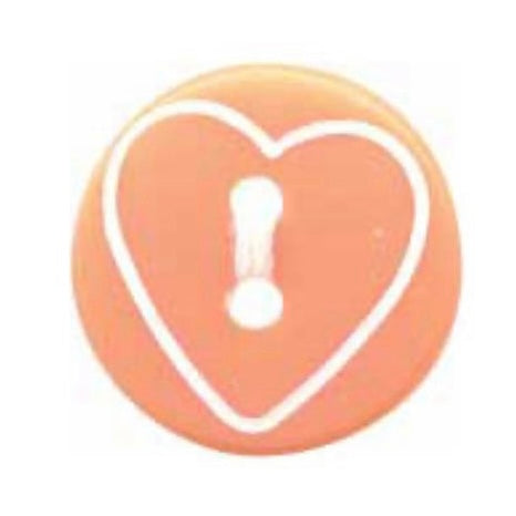 Novelty 2-Hole Heart Button - 13mm - 4 count