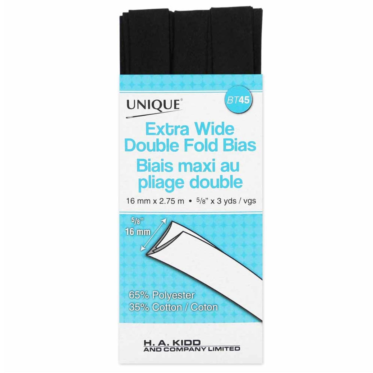 Extra Wide Double Fold Bias Tape - 15mm x 2.75m