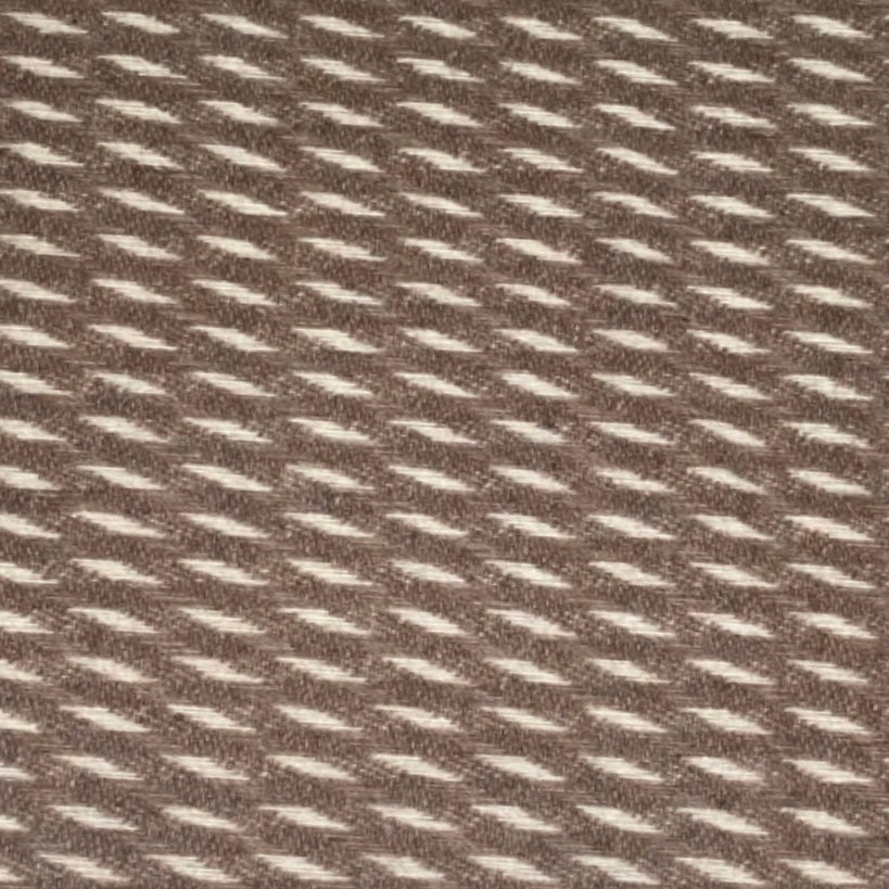 Patterned Wool Coating Diagonal Stripes - Brown/Cream