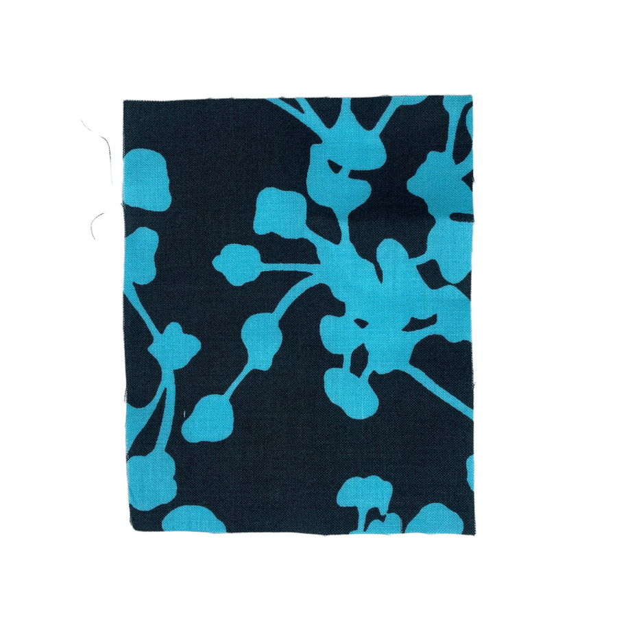 Printed Cotton - Remnant - Brown/Blue