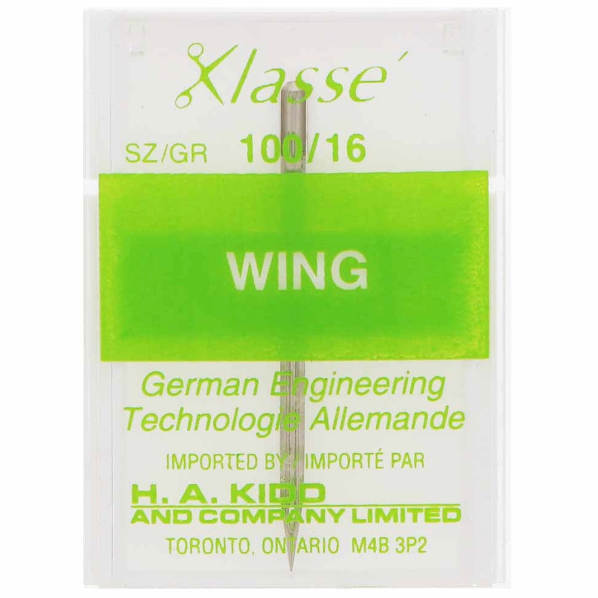 Wing Needle - Klasse - 100/16 - 1 Count