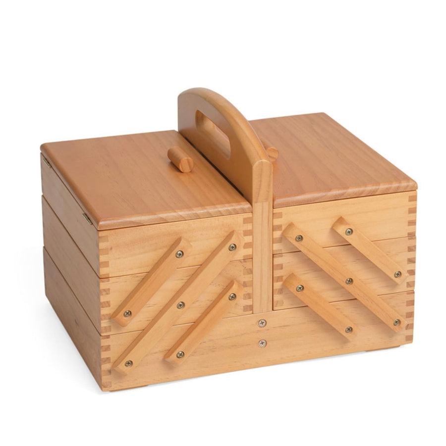 Cantilever 3-Tier Wooden Sewing Box - Pine