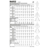 Butterick B6852 Button Down Shirt Sewing Pattern