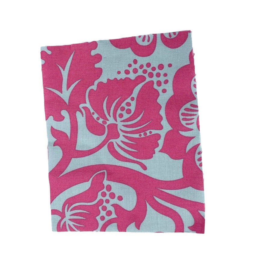 Printed Quilting Cotton Remnant - Floral - Pink/Grey