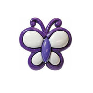 Novelty Shank Button - Butterfly - Purple - 25mm - 2 count