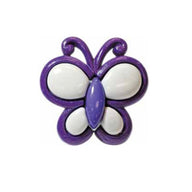 Novelty Butterfly Shank Button - Purple - 25mm - 2 count