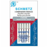 Chrome Embroidery Needles - Schmetz - 90/14 - 5 Count