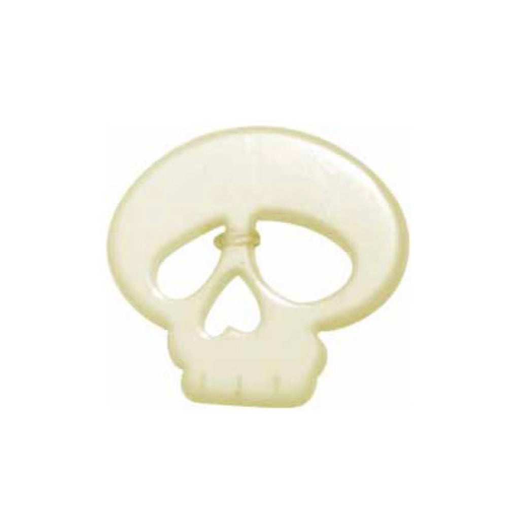 Novelty 3-Hole Button - Skull - Ecru - 22mm - 2pcs