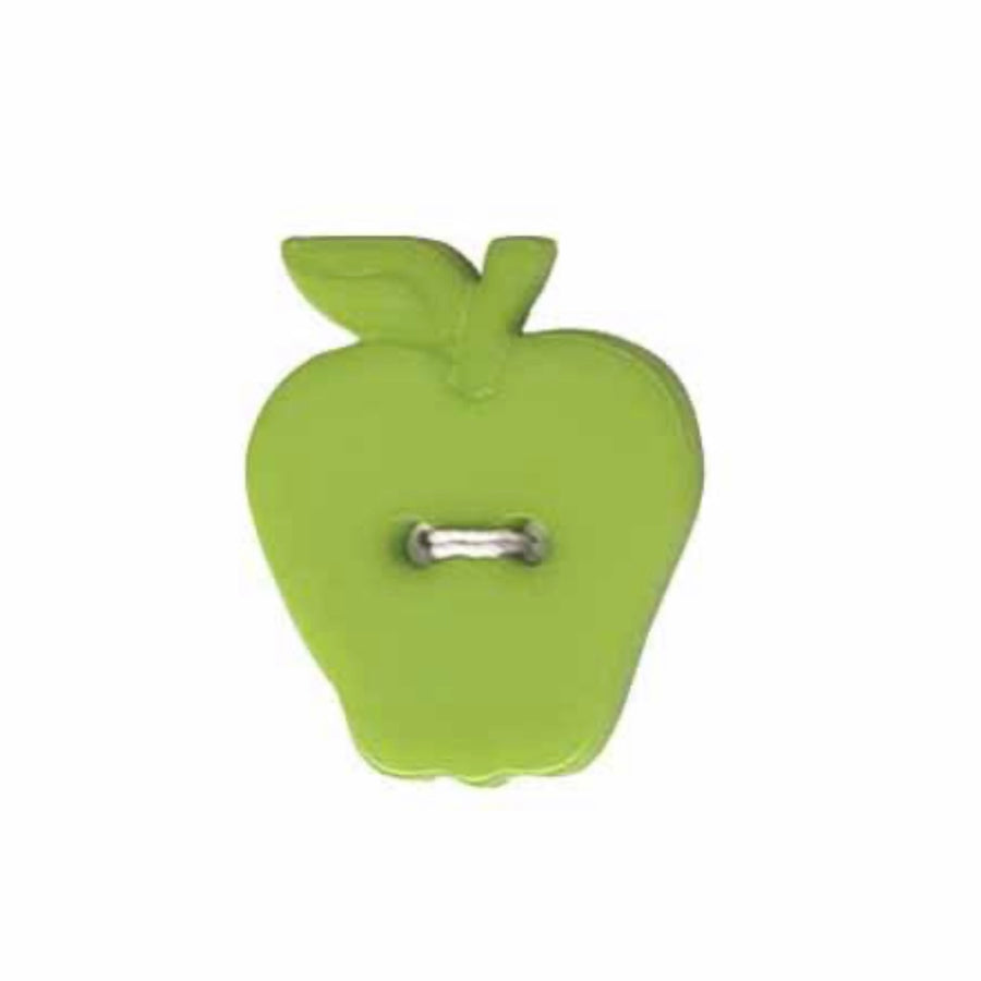 Novelty 2-Hole Green Apple Button - 23mm - 2 count