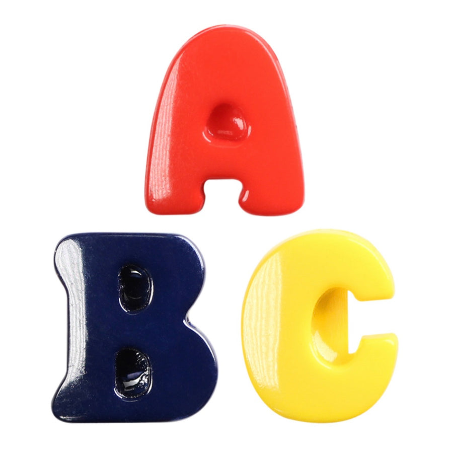 Novelty Shank Button - A-B-C - 13mm - 3 count