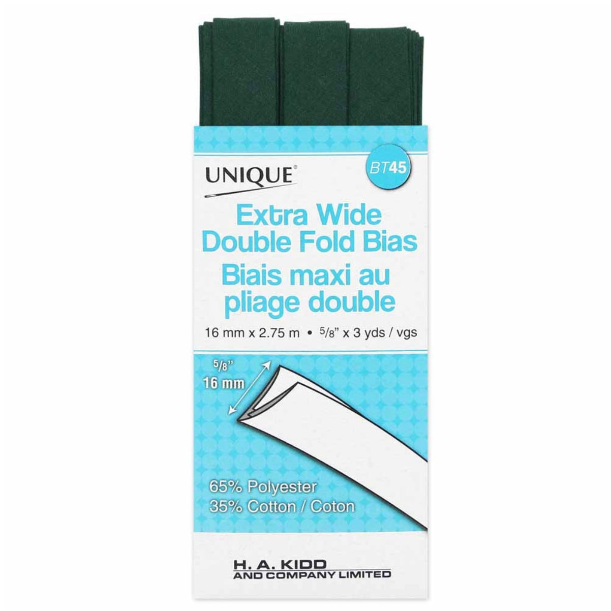 Extra Wide Double Fold Bias Tape - 15mm x 2.75m