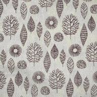 Printed Cotton/Linen - Leaves - Beige/Brown