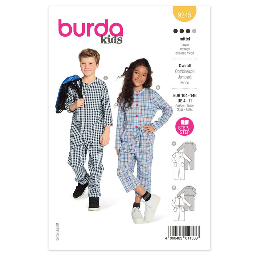 Burda Kids 9245 - Child Jumpsuit Sewing Pattern