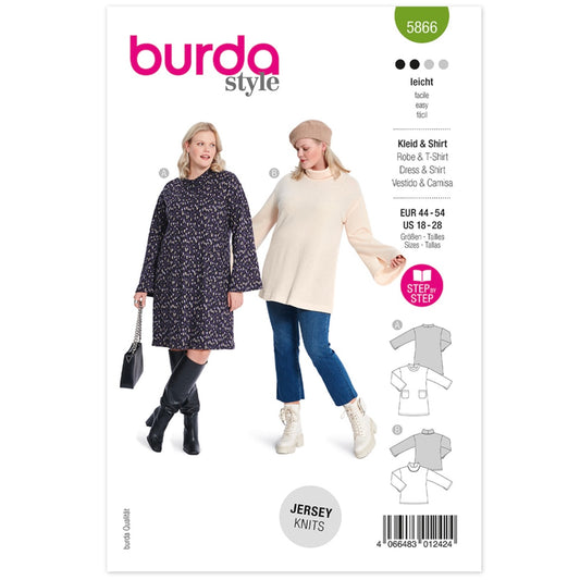 Dress and Top Sewing Pattern - Burda Style  5866