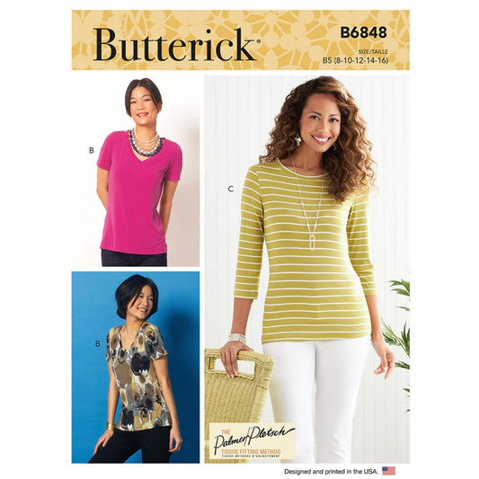 Butterick B6848 T-Shirt and Tank Top by Palmer/Pletsch Sewing Pattern