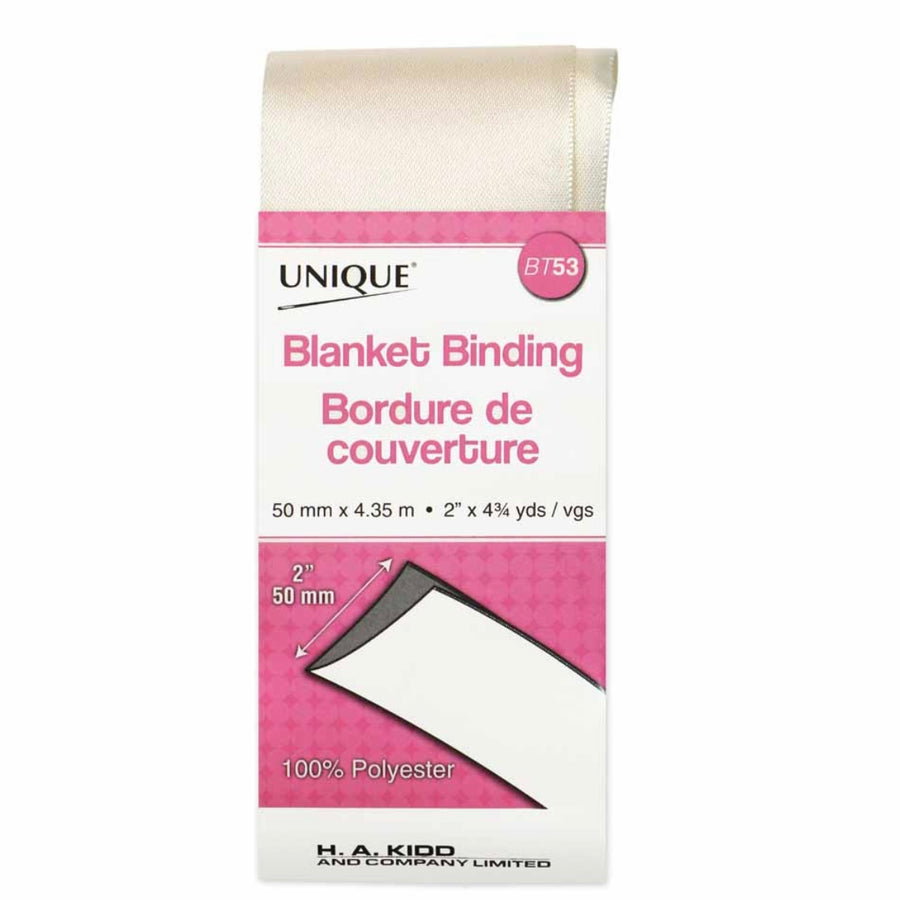 Satin Blanket Binding - 50mm x 4.35m - Ivory