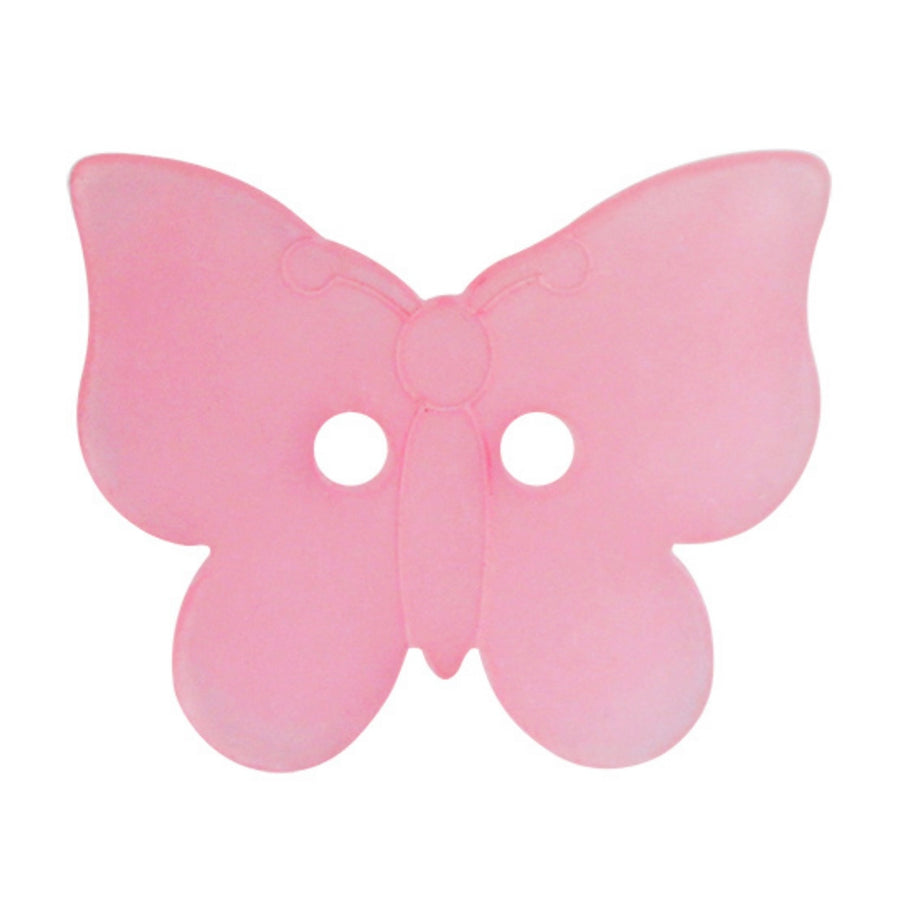 Novelty 2-Hole Button - Butterfly - Pink - 22mm - 3pcs