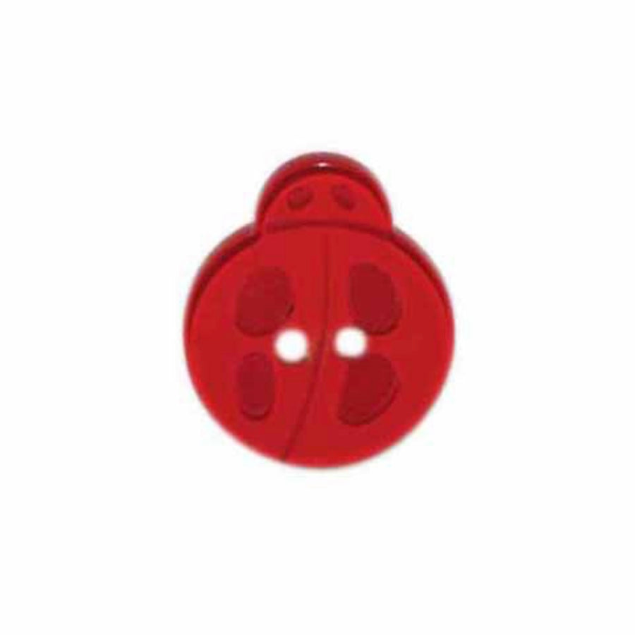 Novelty 2-Hole Button - Ladybug - Red - 19mm - 2pcs