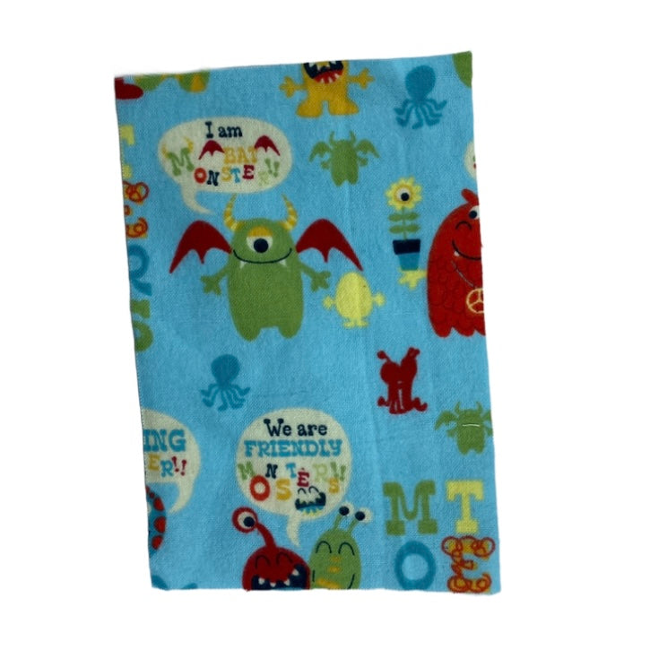 Printed Cotton Flannel - Monsters - Remnant