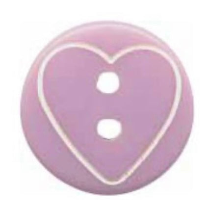 Novelty 2-Hole Heart Button - 13mm - 4 count