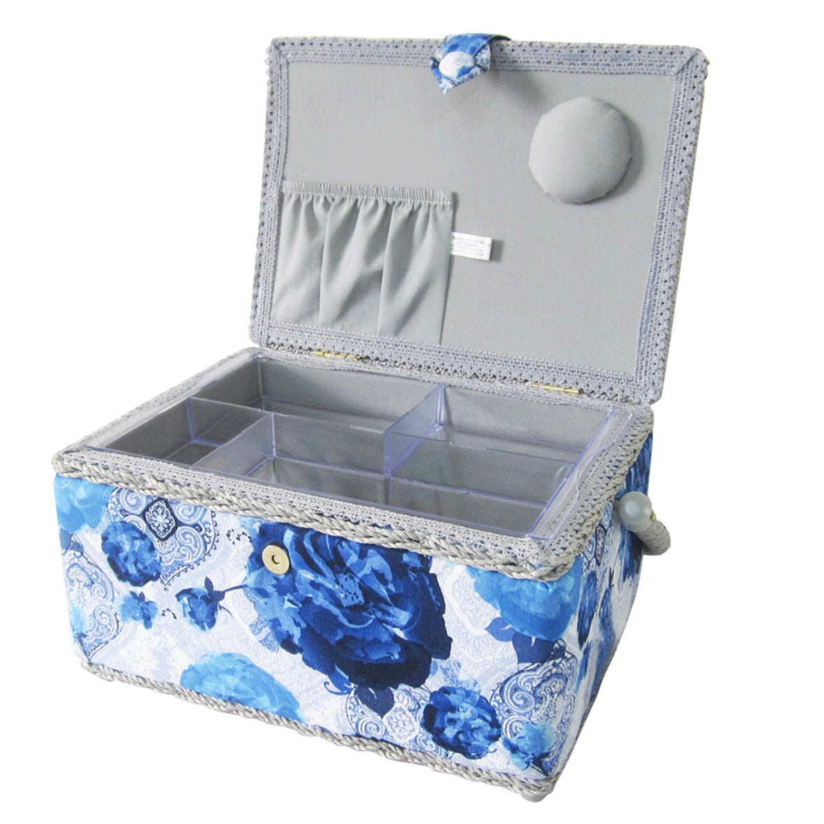 Medium Sewing Basket - Blue Floral