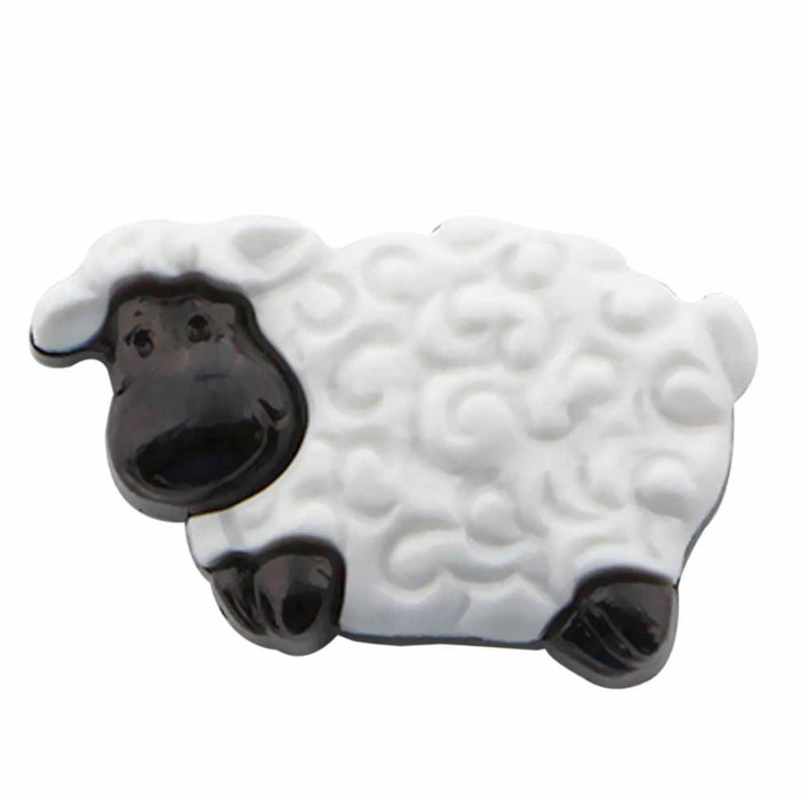 Novelty Shank Button - Sheep - Yellow - 21mm - 3 count