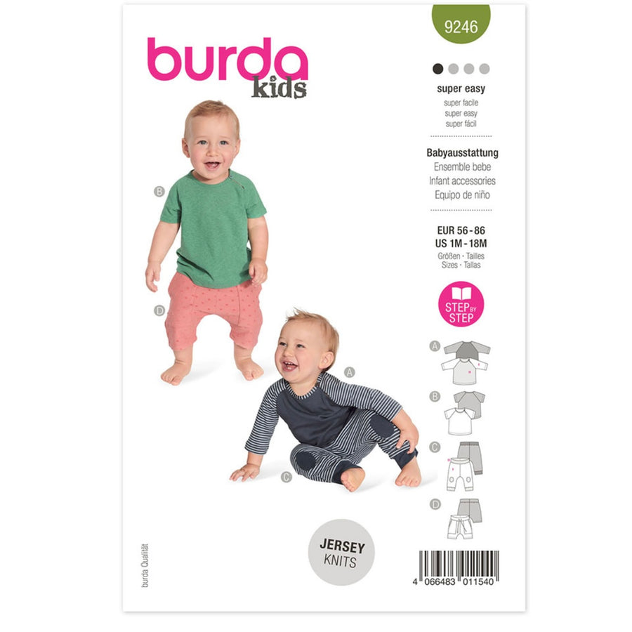 Burda Kids 9246 - Infant T-shirt and Bottoms Sewing Pattern